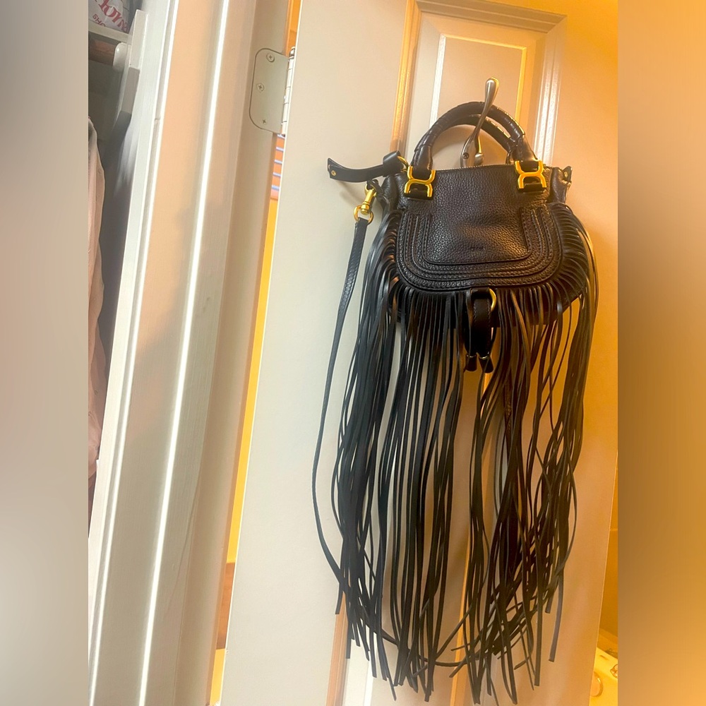 Authentic CHLOE Marcie Mini Double w/fringe